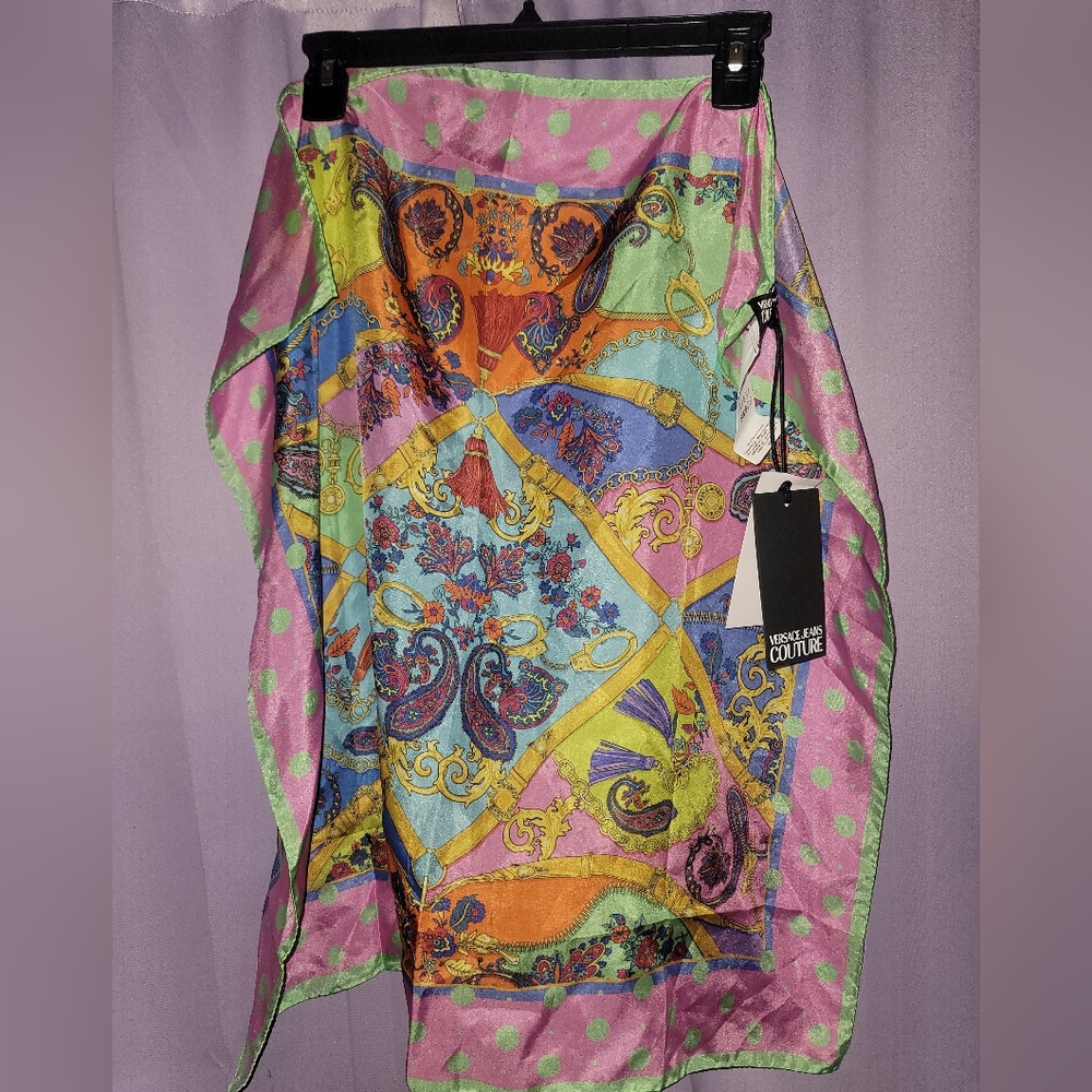 Versace jeans couture silk scarf